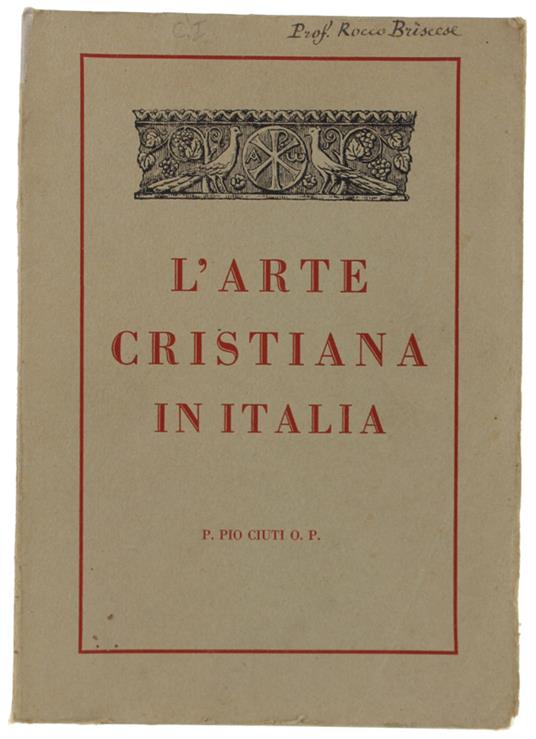 L' Arte Cristiana In Italia - copertina