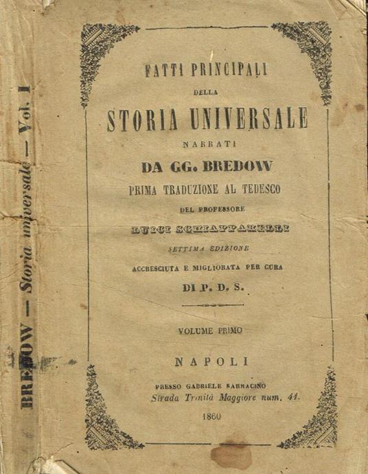 Fatti principali della storia universale vol.I - copertina