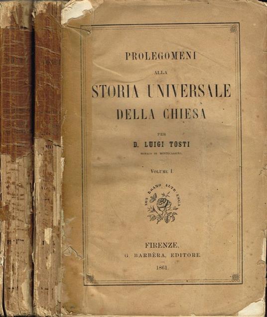 Prolegomeni alla Storia Universale della Chiesa - Luigi Tosti - copertina