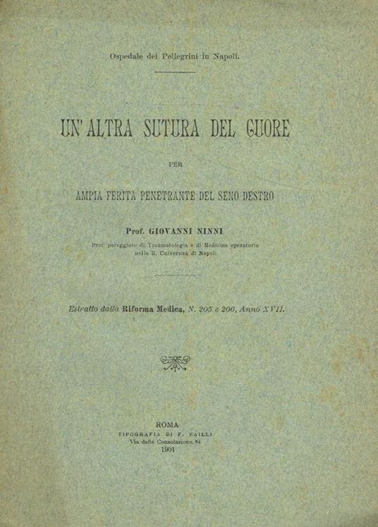 Un'altra sutura del cuore per ampia ferita penetrante del seno destro - Giovanni Ianni - copertina