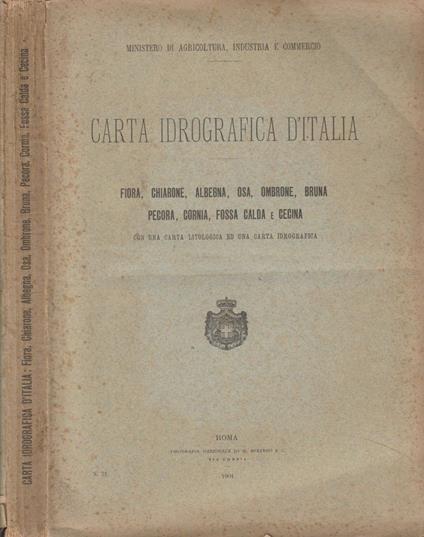 Carta idrografica d'Italia n 31 - copertina