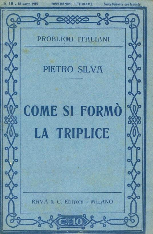 Come si formò la triplice - Pietro Silva - copertina