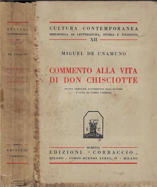 Commento alla vita di Don Chisciotte - Miguel de Unamuno - copertina