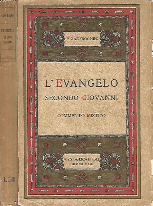 L' Evangelo secondo Giovanni - Pietro Zanfrognini - copertina