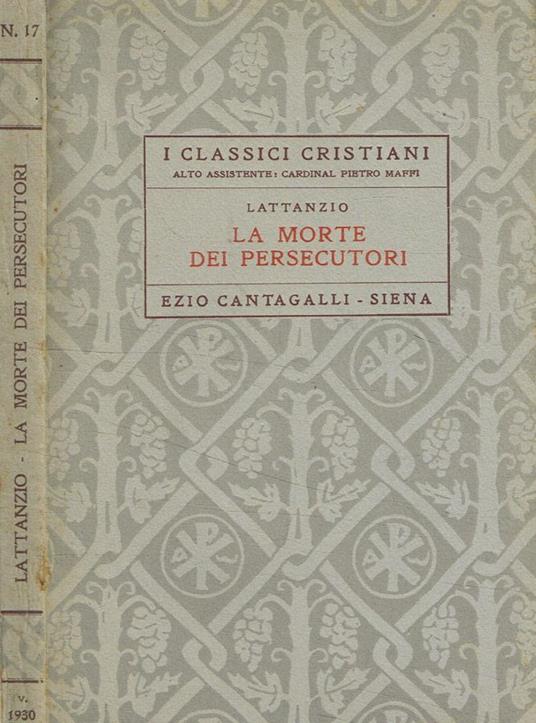 La morte dei persecutori - Lattanzio - copertina