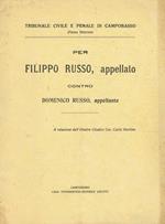 Per Filippo Russo, Appellato, contro Domenico Russo, appellante. A relazione dell'Illustre Giudice Cav.Carlo Martino