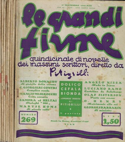 Le grandi firme Anno 1935 dal n. 269 al n. 276 - copertina