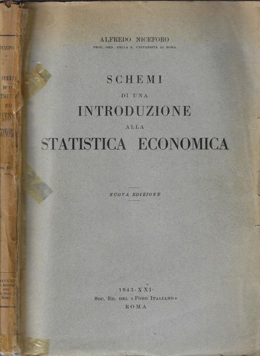 Schemi di una introduzione alla statistica economica - Alfredo Niceforo - copertina