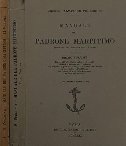 Manuale del padrone marittimo - Salvatore Puglisi - copertina