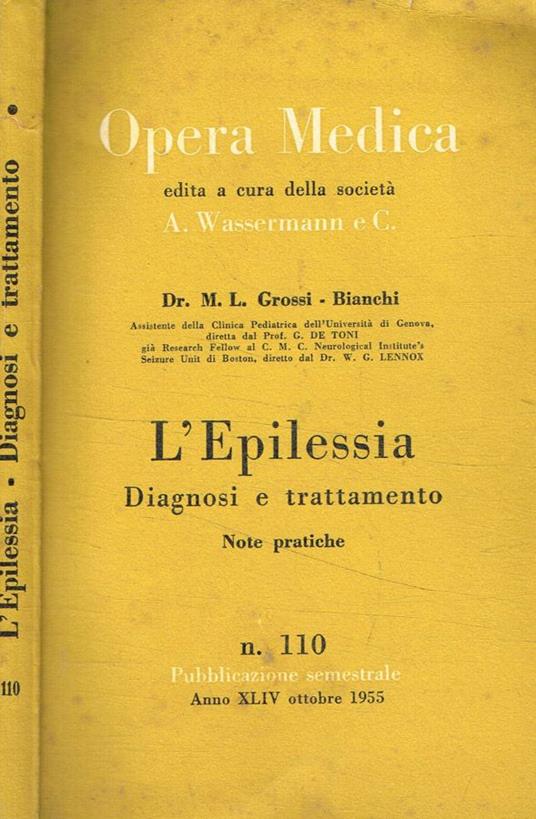 Opera medica n.110. L'epilessia diagnosi e trattamento - copertina