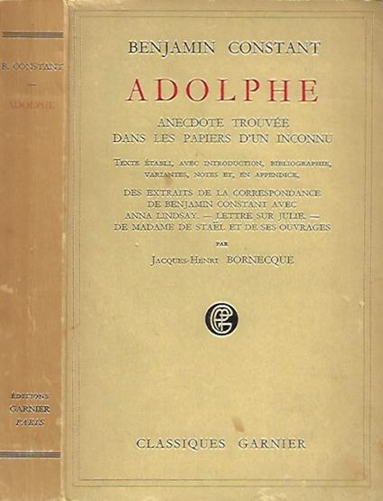 Adolphe - Benjamin Constant - copertina