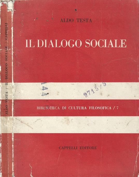 Il dialogo sociale - Aldo Testa - copertina