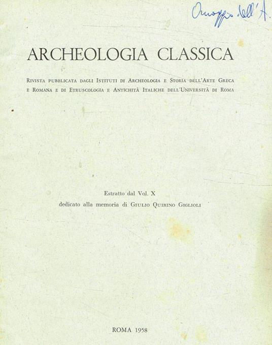 Archeologia classica - Giovanni Colonna - copertina