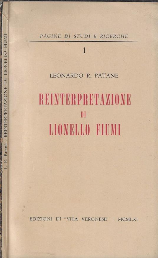 Reinterpretazione di Lionello Fiumi - Leonardo R. Patanè - copertina