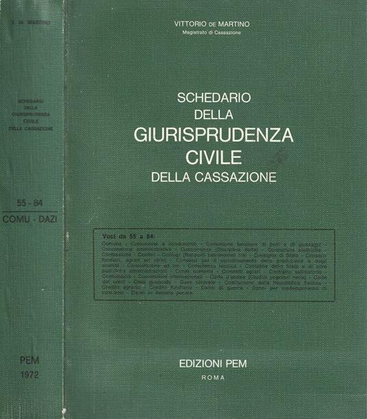 Schedario della Giurisprudenza Civile della Cassazione - Vittorio De Martino - copertina