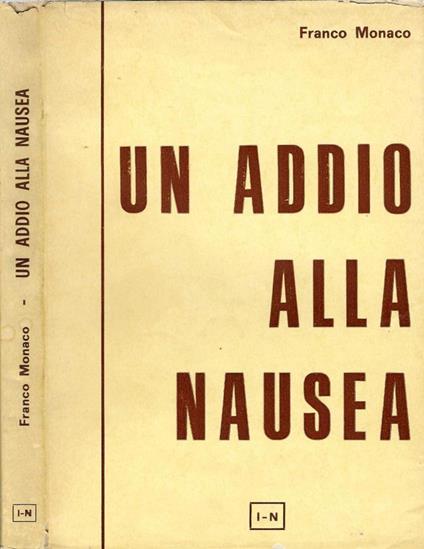 Un addio alla nausea - Franco Monaco - copertina