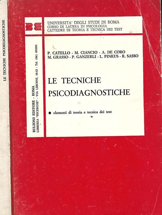 Le tecniche psicodiagnostiche - copertina