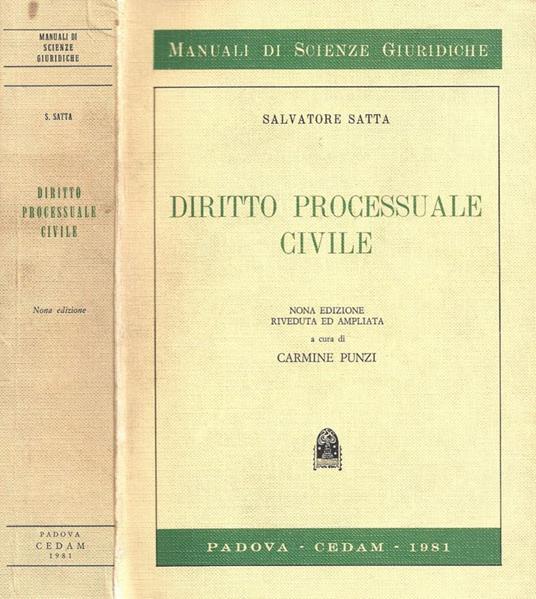 Diritto processuale civile - Salvatore Satta - copertina