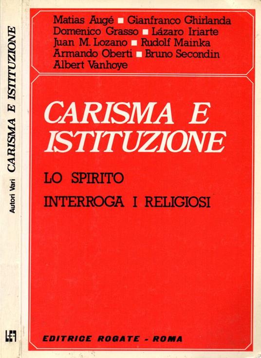 Carisma e istituzione - copertina