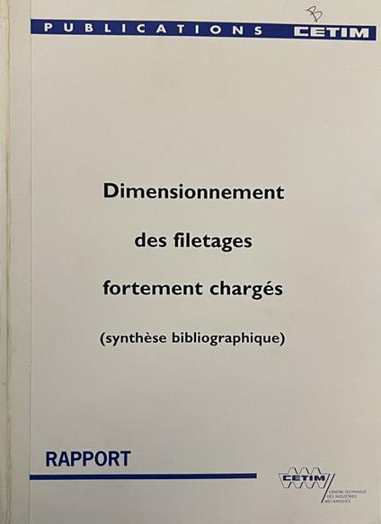 Dimensionnement des filetages fortement chargés - copertina