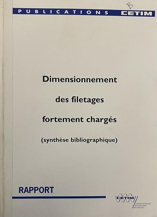 Dimensionnement des filetages fortement chargés - copertina