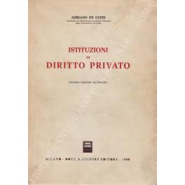 Istituzioni di diritto privato - Adriano De Cupis - copertina