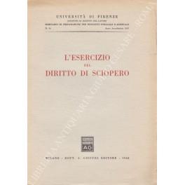 L' esercizio del diritto di sciopero - copertina