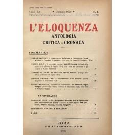 L' eloquenza. Antologia, critica, cronaca. Anno XV - 1925 - copertina