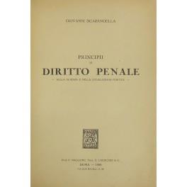 Principii di diritto penale nella scienza e nella legislazione positiva - Giovanni Scaramella - copertina