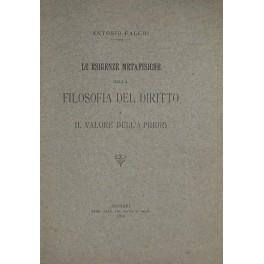 Le esigenze metafisiche della filosofia del diritto e il valore dell'a-priori - Antonio Facchin - copertina