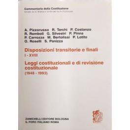 Disposizioni transitorie e finali I-XVIII. Leggi costituzionali e di revisione costituzionale 1948-1993 - copertina
