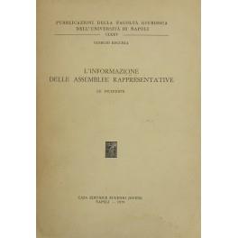 L' informazione delle assemblee rappresentative. Le inchieste - Giorgio Recchia - copertina