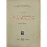 Corso di Diritto Ecclesiastico coloniale italiano. Parte generale (unico pubblicato)