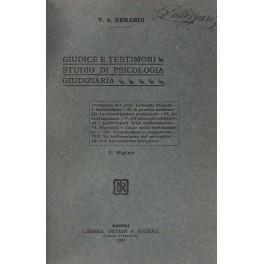 Giudice e testimoni. Studio di psicologia giudiziaria. Prefazione del Prof. Leonardo Bianchi. - copertina