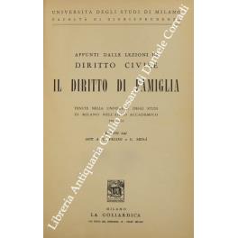 Appunti dalle lezioni di diritto civile. Il diritto di famiglia tenute nella università degli studi di Milano nell'anno accademico 1965-66 - copertina