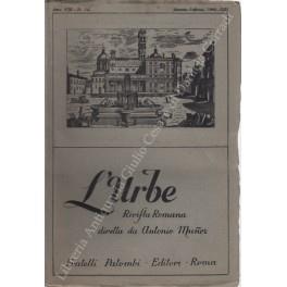 L' Urbe. Rivista romana. Fondata da Antonio Munoz, diretta da Ceccarius e Emma Amadei. Anno VIII - 1943 - copertina