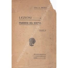 Lezioni di filosofia del diritto. Vol. IV (unico pubblicato) - copertina