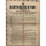 Comando del Distretto Militare di Padova. Manifesto per la chiamata alle armi di militari di prima categoria della classe 1864 in congedo illimitato