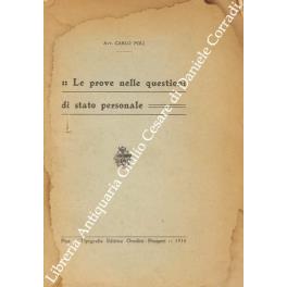 Le prove nelle questioni di stato personale - Carlo Napoli - copertina