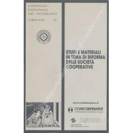 Studi e materiali in tema di riforma delle società cooperative - copertina