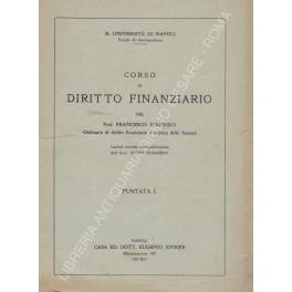 Corso di diritto finanziario. Lezioni raccolte stenograficamente dall'Avv. Guido Ruggiero - copertina