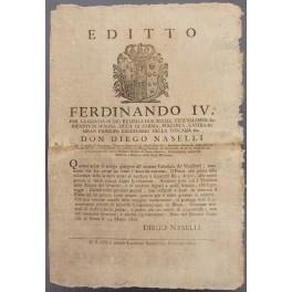 Editto Ferdinando IV. Imposizione del prezzo del fieno per contrastare il rincaro dei prezzi imposto dai venditori - copertina