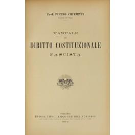 Manuale di diritto costituzionale fascista - Pietro Chimienti - copertina