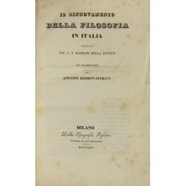 Il rinnovamento della filosofia in Italia proposto dal C. T. Mamiani della Rovere ed esaminato da Antonio Rosmini-Serbati - copertina