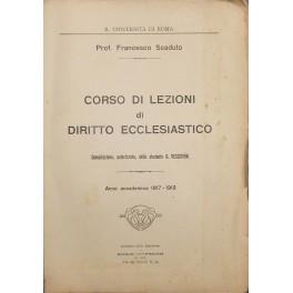 Corso di lezioni di diritto ecclesiastico. Compilazione, autorizzata, dello studente G. Vescovini. R. Università di Roma. Anno accademico 1917-1918 - Francesco Sciuto - copertina