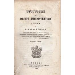 Quistioni di dritto amministrativo opera - Giuseppe Rocco - copertina