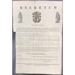 Decretum. Elenco dei libri messi all'indice dalla Chiesa romana presieduta da Papa Gregorio XVI nell'anno 1835 tra cui Colletta e Carove - copertina