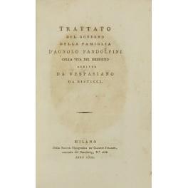 Trattato del governo della famiglia. Colla vita del medesimo scritta da Vespasiano da Bisticci - copertina