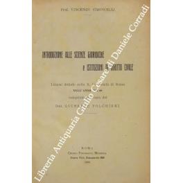 Introduzione alle scienze giuridiche e istituzioni di diritto civile. Lezioni dettate nella R. Università di Roma nell'anno 1907-08 compilate per cura di Giuseppe Folchieri - copertina