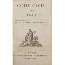 Code civil des Francais. Edition originale et seule officielle. UNITO A: Table alphabetique des materies du Code civil des francais. Redigee sur l'edition originale et seule officielle. Nouvelle edition revue et corrigee. Paris, An. XIII - 1805 - copertina